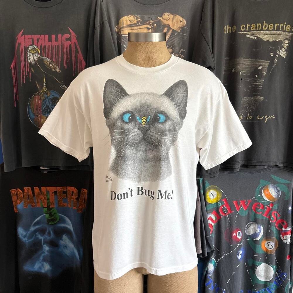 Vintage 2000s funny cat t shirt